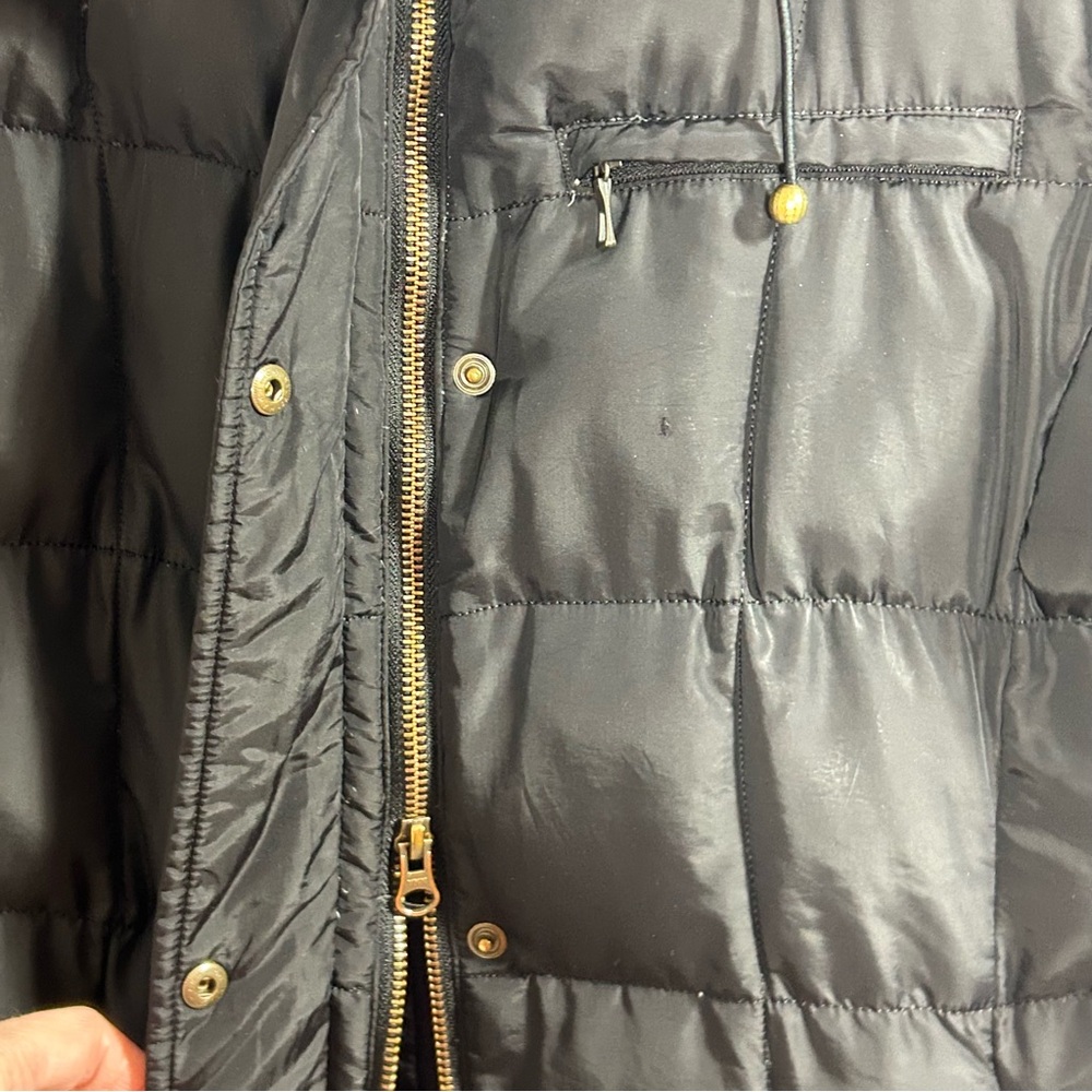 Lands' End Women's Black Hooded Double Zip Puffer Jacket Size S (6-8) - Picture 8 of 16